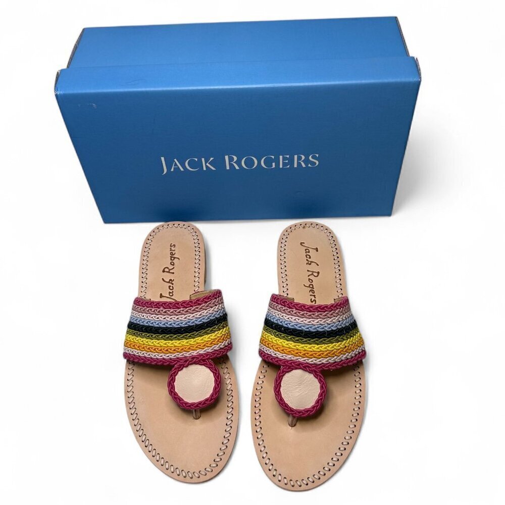 JACK ROGERS Jacks Multi-Color Fuschia Rope Sandal - 7.5 NEW IN BOX